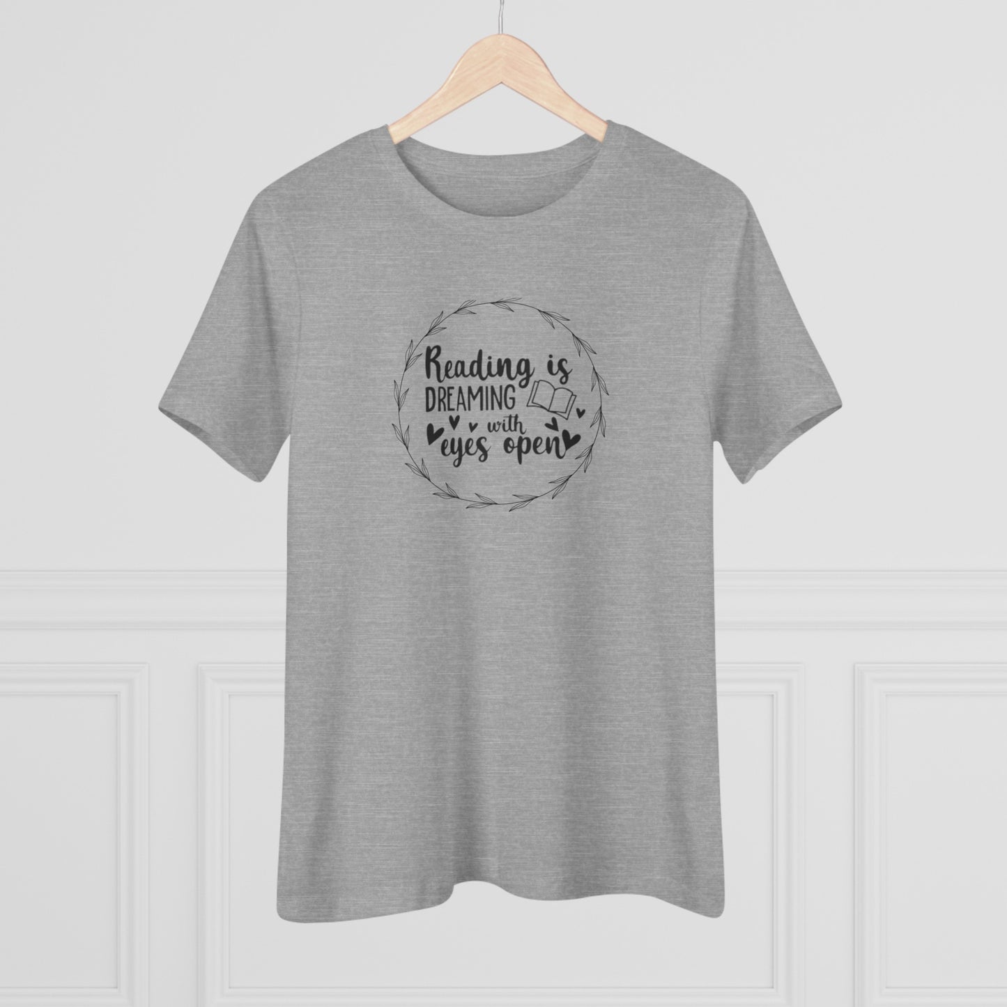"Dream Big: Reading is Dreaming With Eyes Open" Women's short sleeve Cotton T Shirt