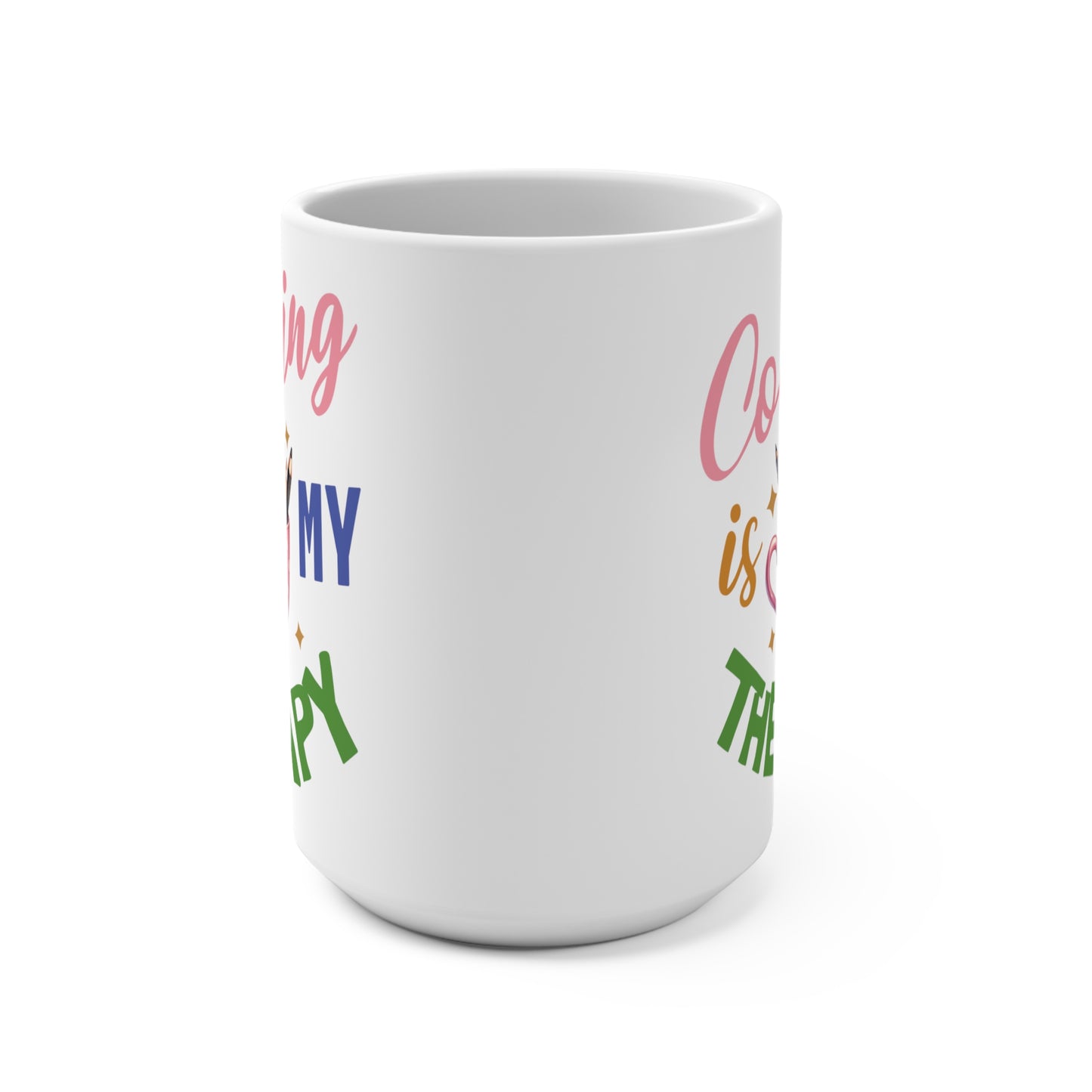 White “Coloring Is My Therapy” 15oz Mug