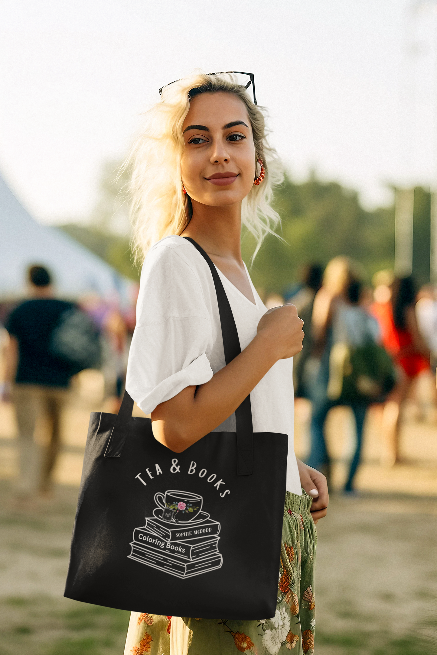 “Tea & Books” Canvas Tote Bag