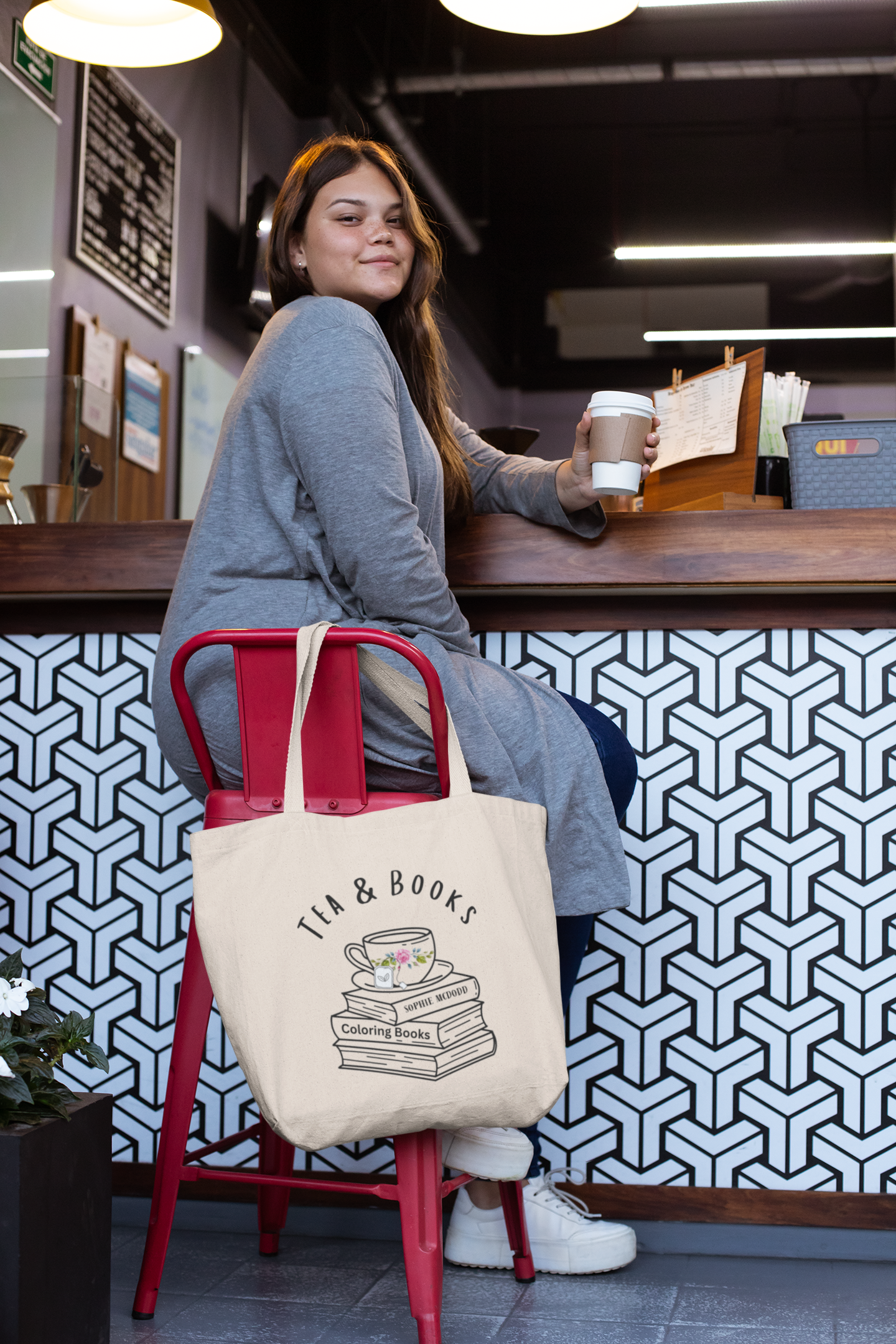 “Tea & Books” Canvas Tote Bag