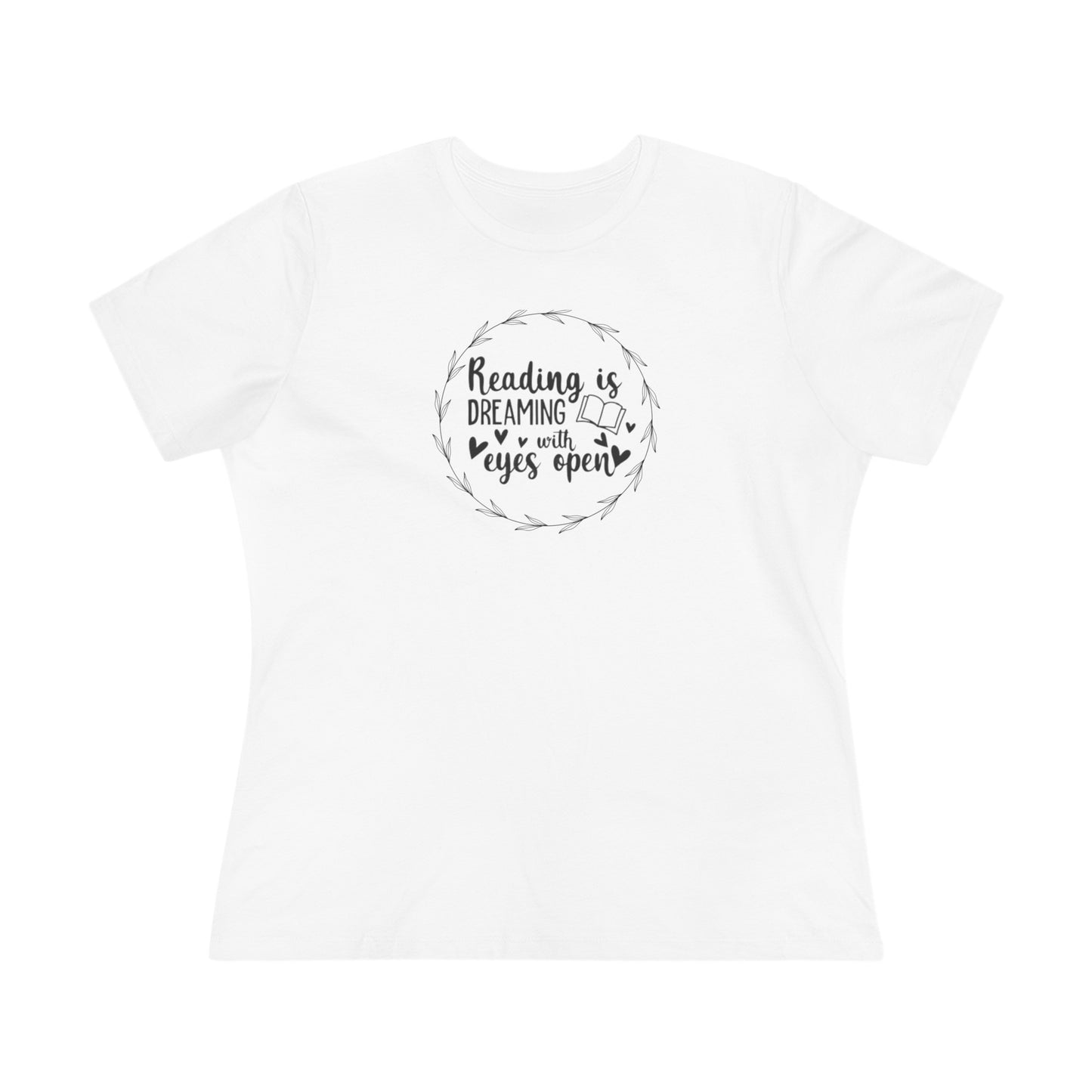 "Dream Big: Reading is Dreaming With Eyes Open" Women's short sleeve Cotton T Shirt