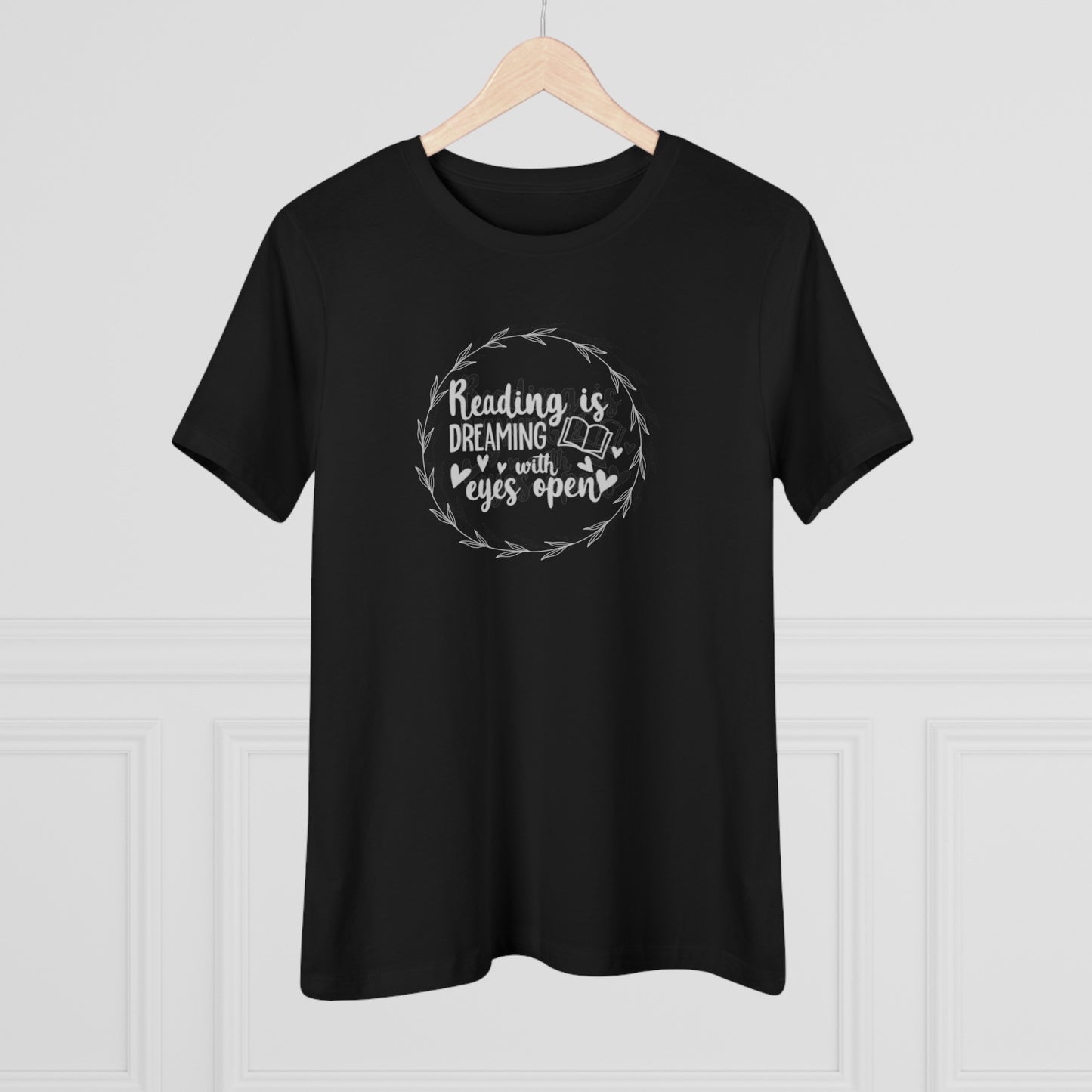 "Dream Big: Reading is Dreaming With Eyes Open" Women's short sleeve Cotton T Shirt