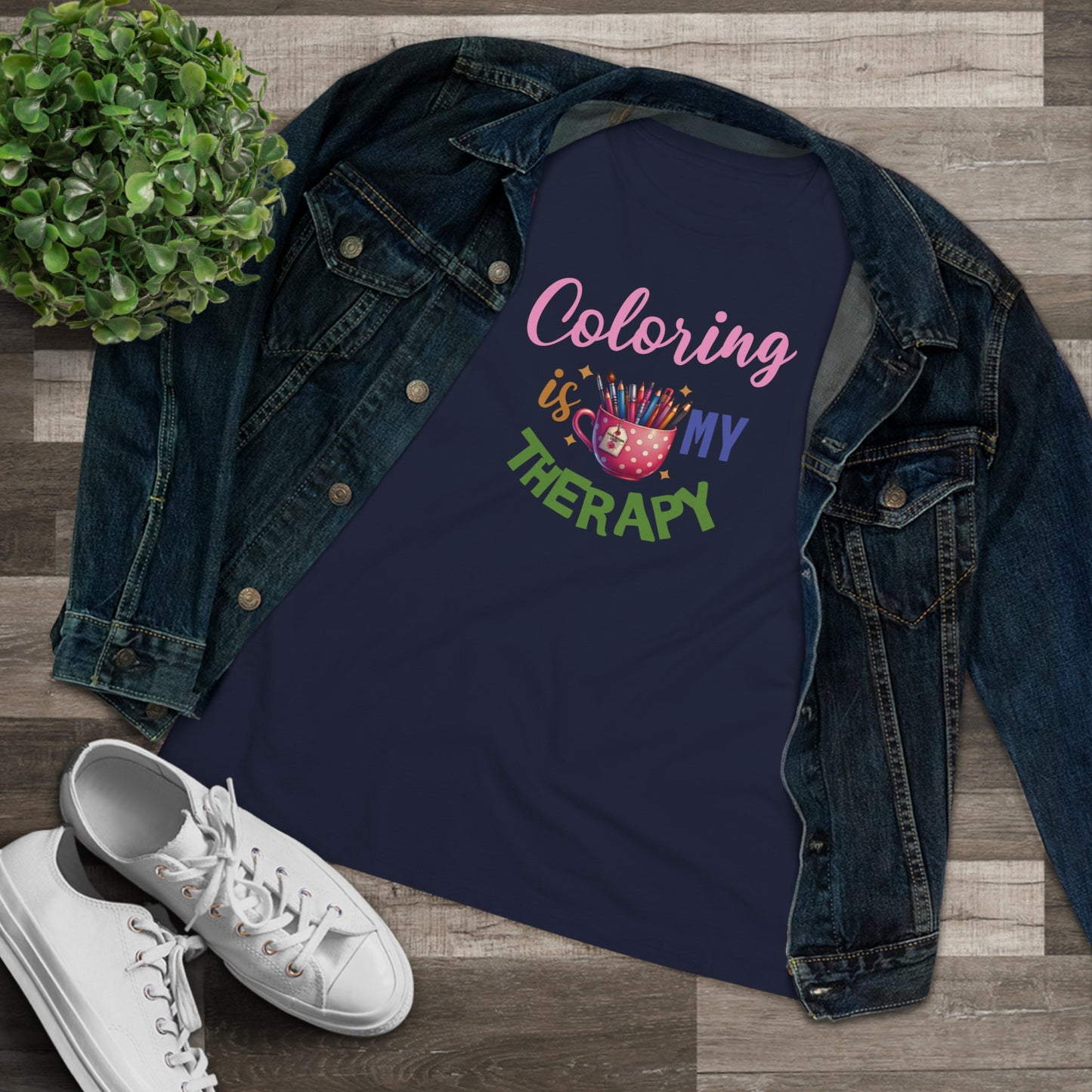 “Coloring is MY Therapy” Women's Cotton Tee