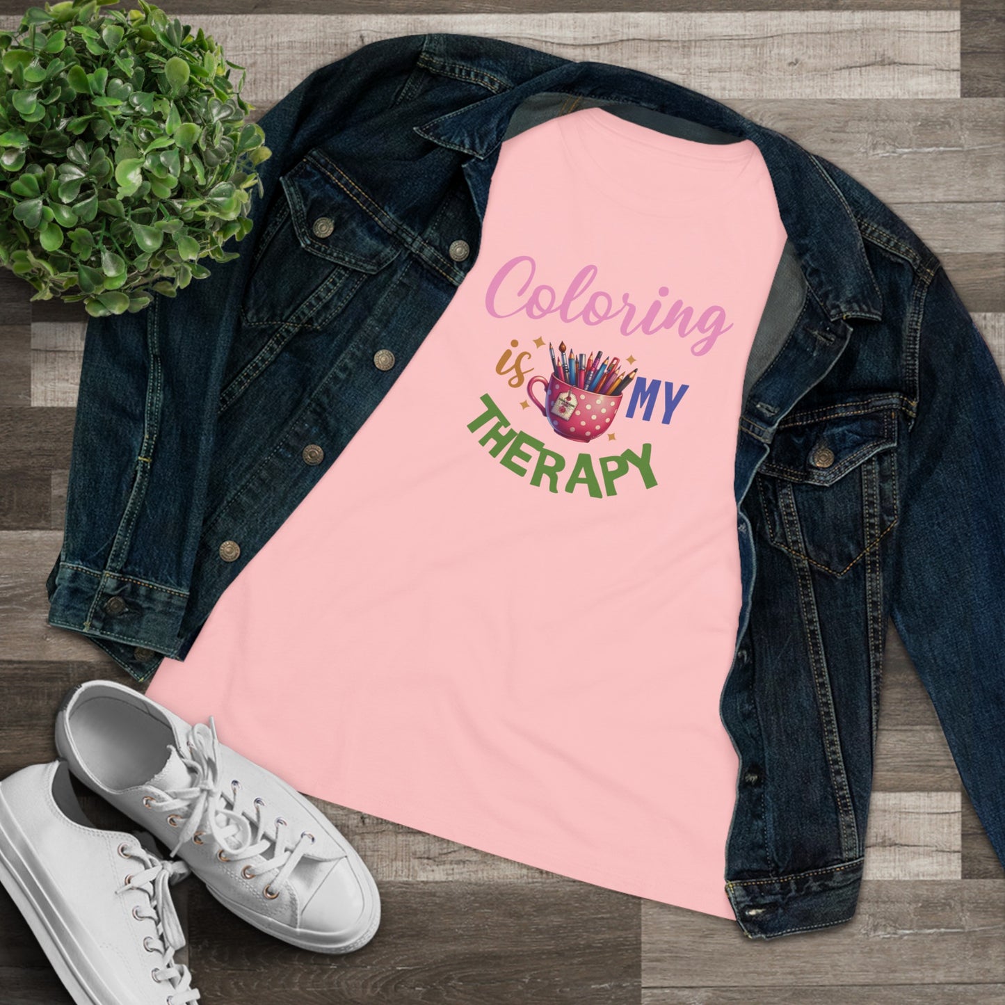 “Coloring is MY Therapy” Women's Cotton Tee