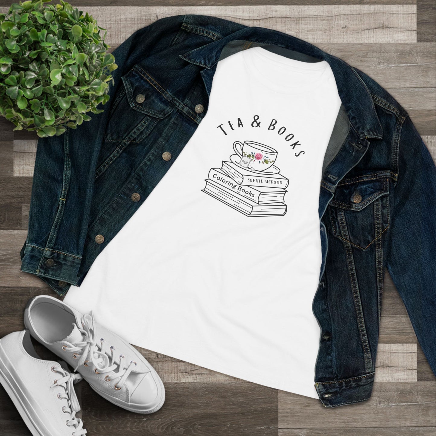 'Tea & Books' Graphic T-Shirt for Tea & Book Lovers