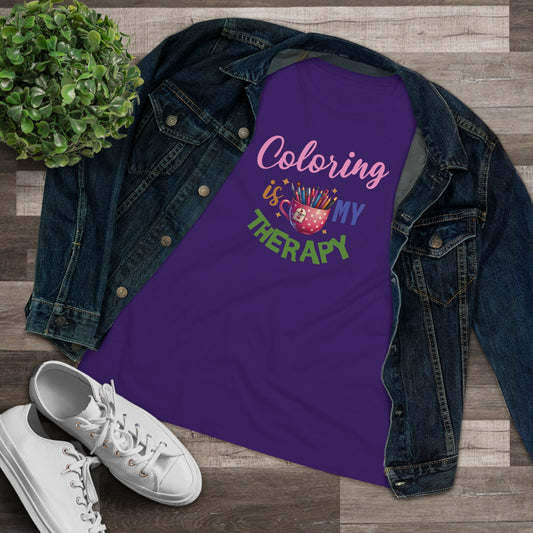 “Coloring is MY Therapy” Women's Cotton Tee