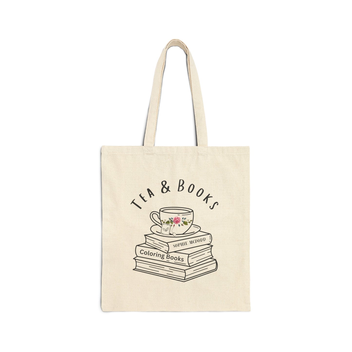 Tea & Books Canvas Tote Bag