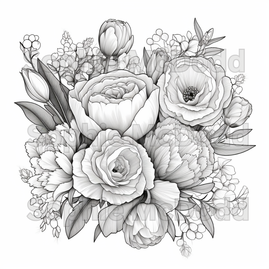 "Beautiful Petals & Blooms" Printable Coloring Pages (25 Images)