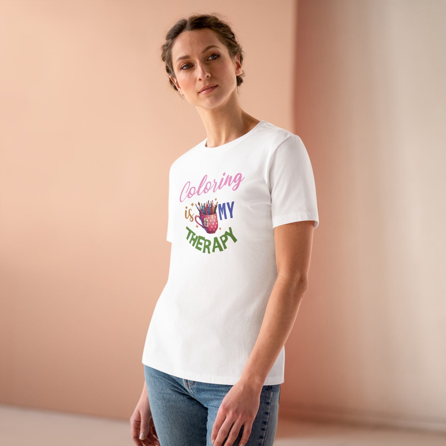 “Coloring is MY Therapy” Women's Cotton Tee