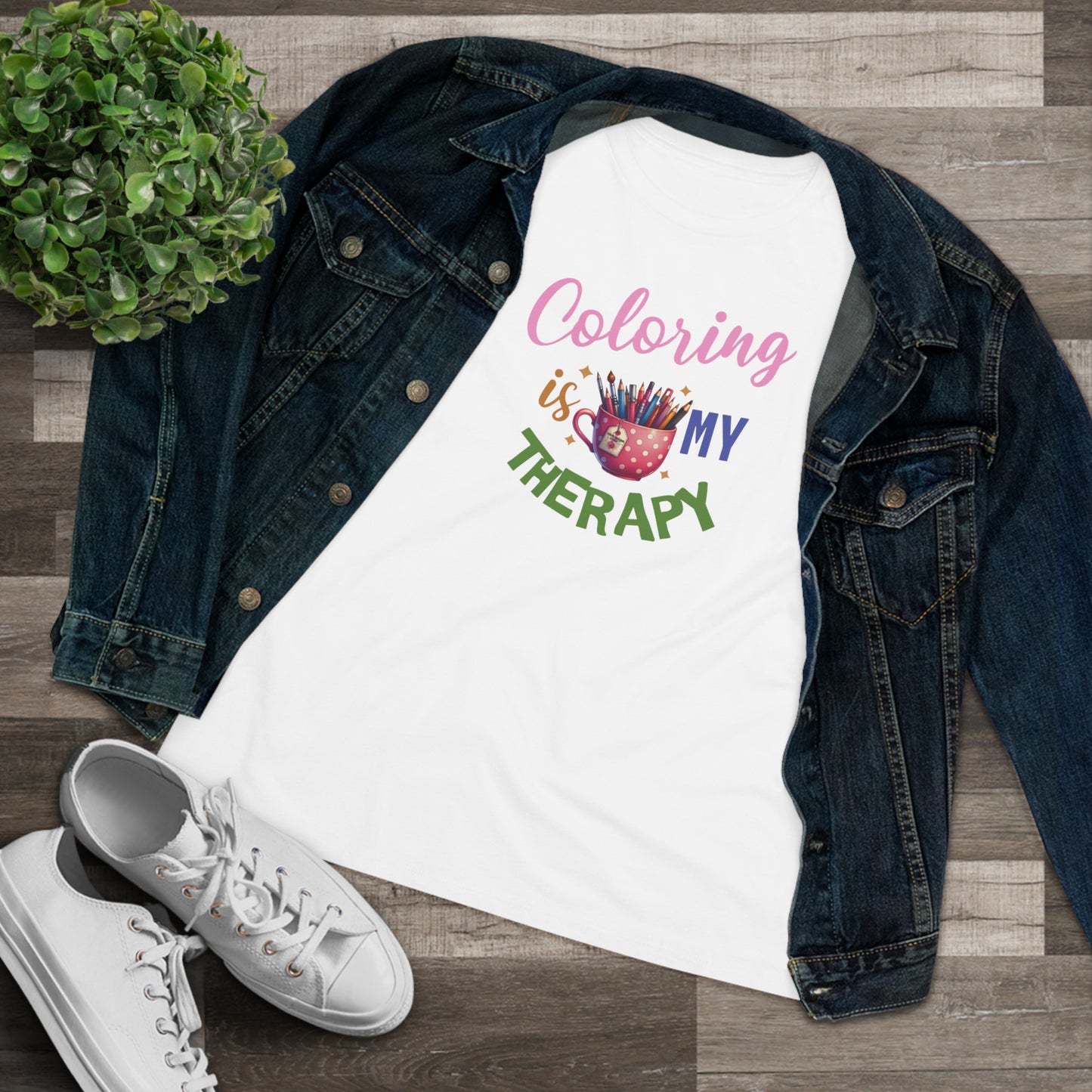 “Coloring is MY Therapy” Women's Cotton Tee