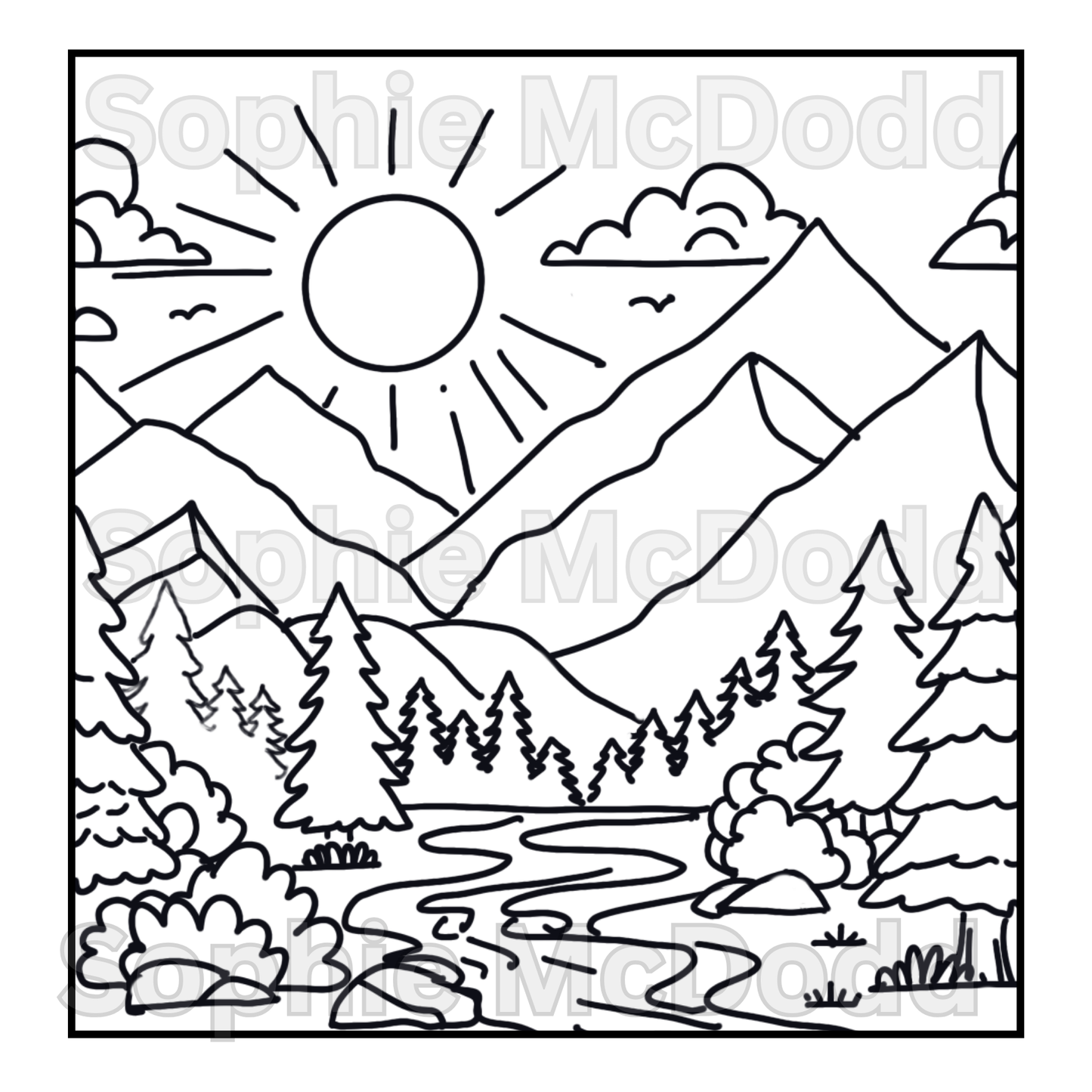 "Bold & Easy Nature Escapes: Relaxing Coloring Book for ALL Ages" Printable Coloring Pages (25 Images)