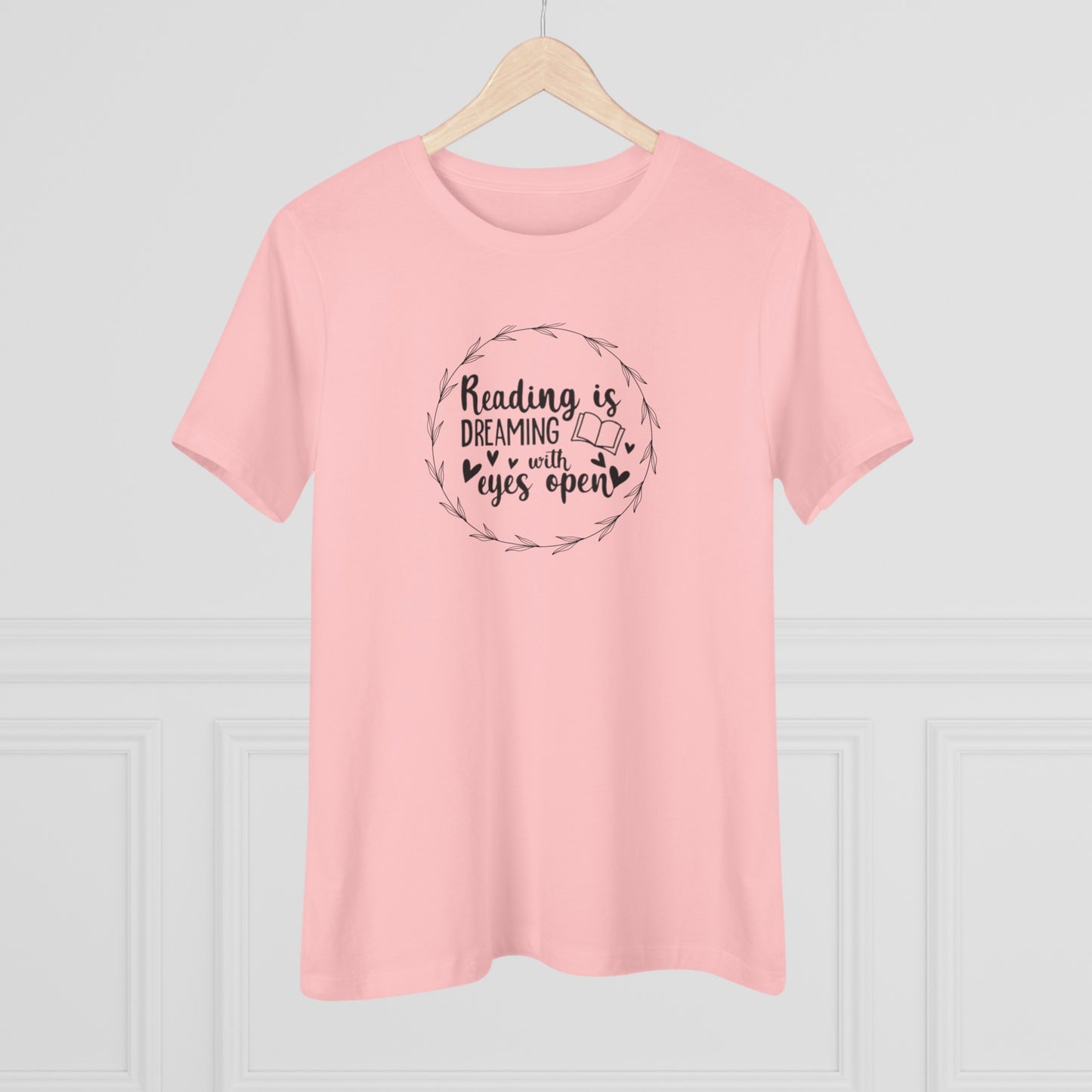 "Dream Big: Reading is Dreaming With Eyes Open" Women's short sleeve Cotton T Shirt