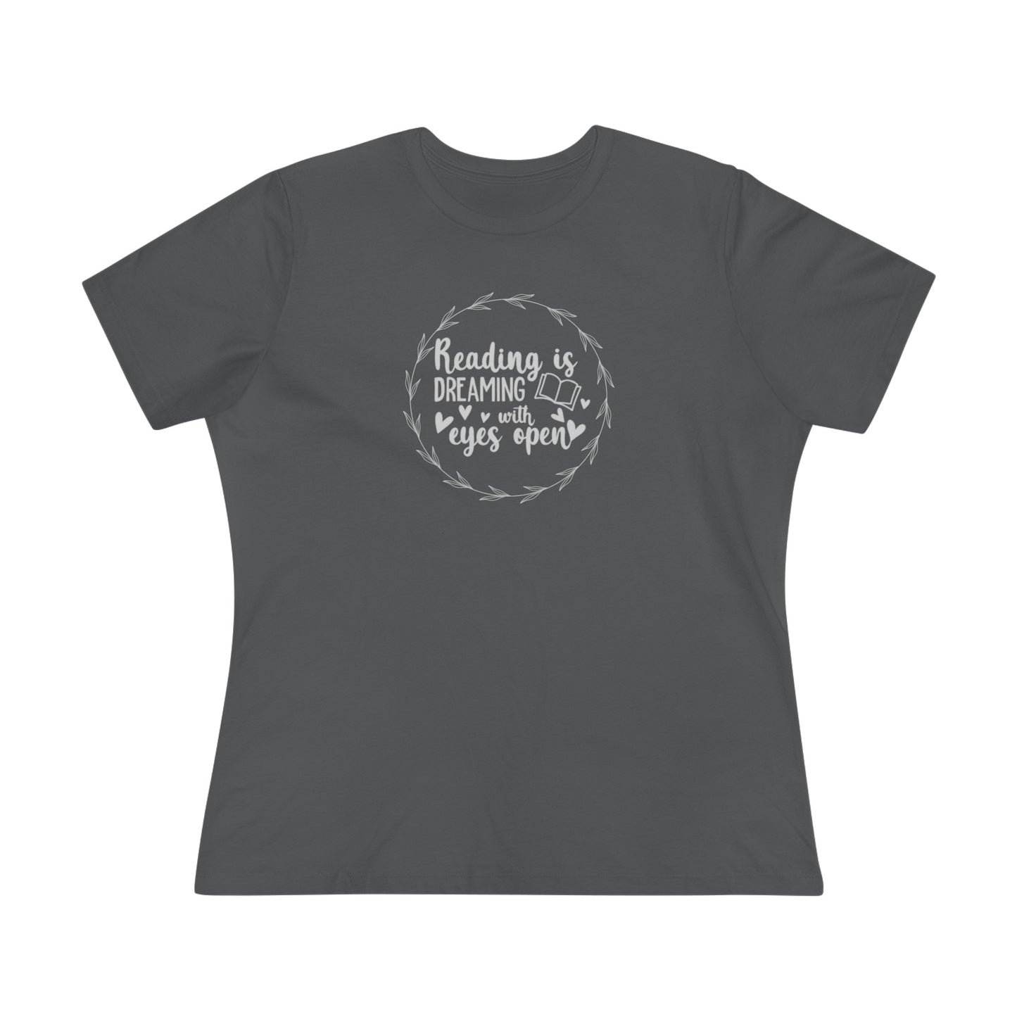 "Dream Big: Reading is Dreaming With Eyes Open" Women's short sleeve Cotton T Shirt