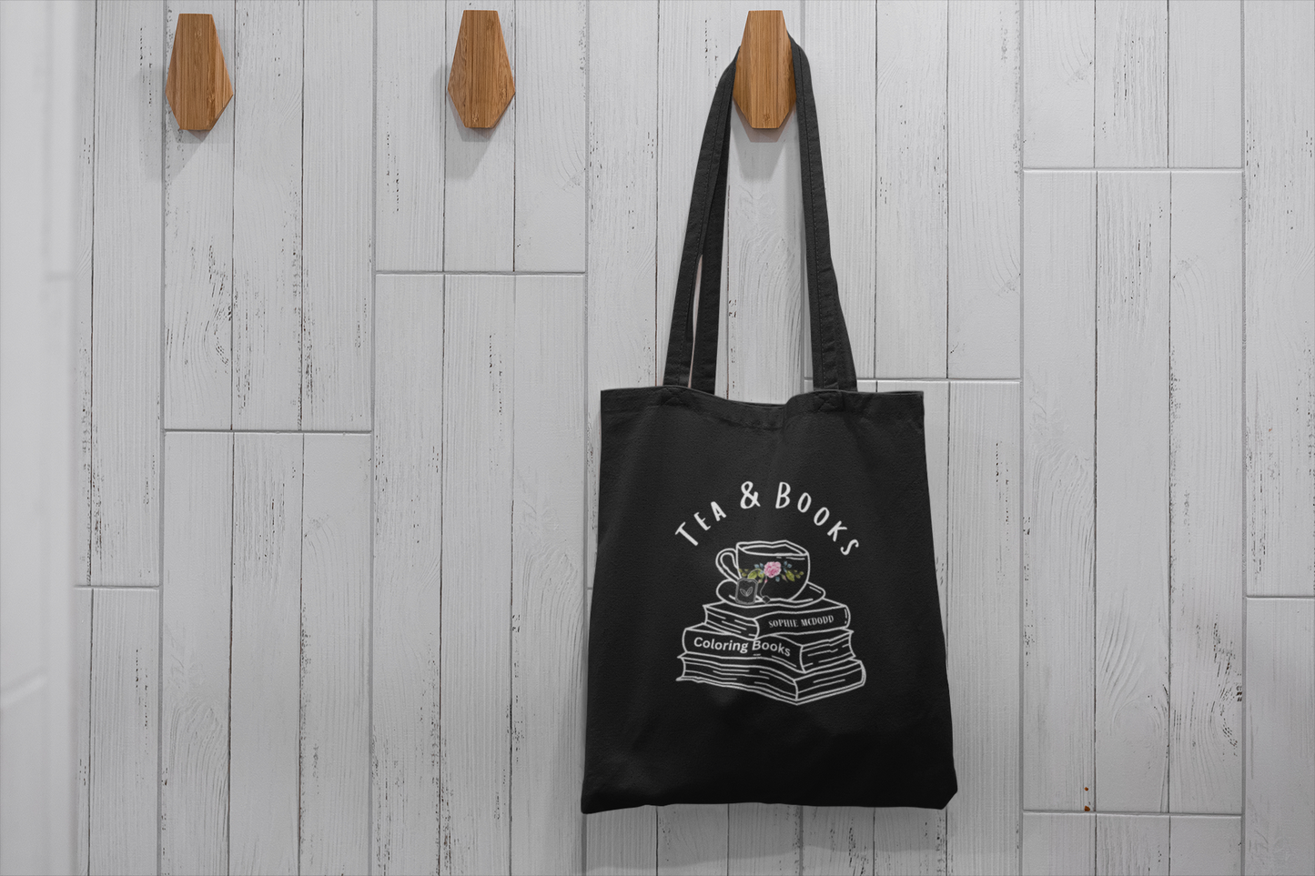 Tea & Books Canvas Tote Bag