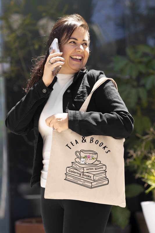 Tea & Books Canvas Tote Bag